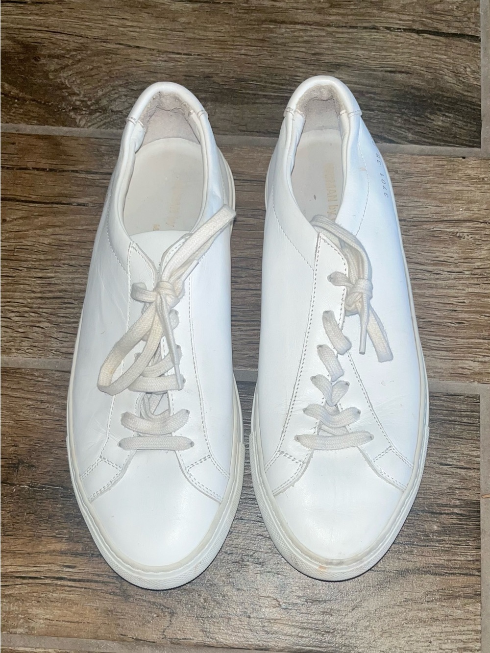 Woman By Common Projects Achilles Low Top Leather White Sneaker Size 38